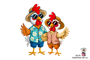 10 Rooster and Hen Beach PNG Bundle, an Illustration by Clipart Bloom (Thumbnail 3 of 11)
