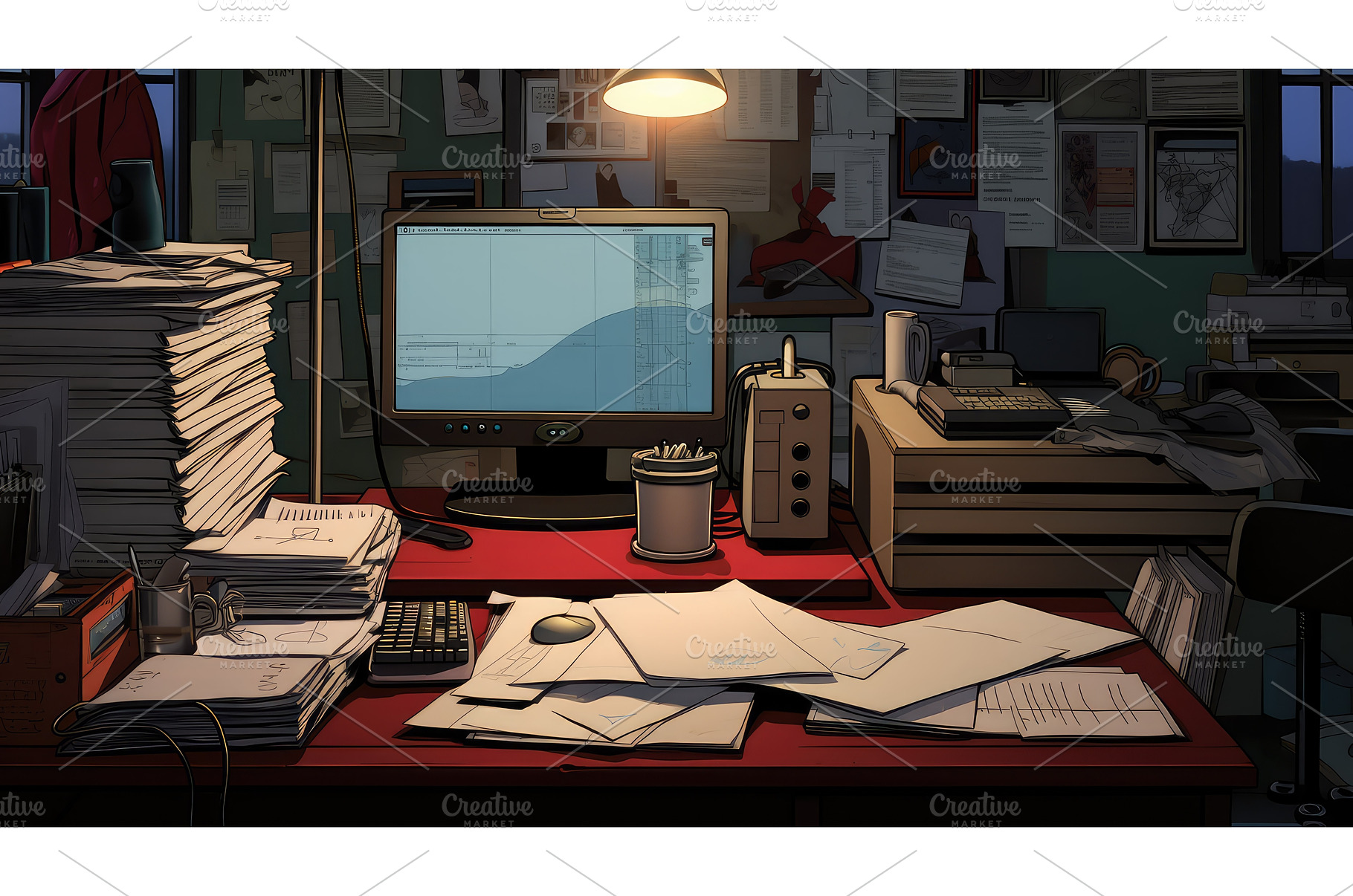 cluttered doctors desk ai generated, a Health & Medical Photo by pikepicture