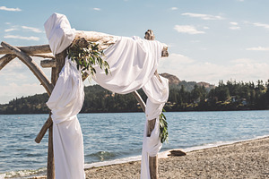Driftwood Wedding Arch on the Beach