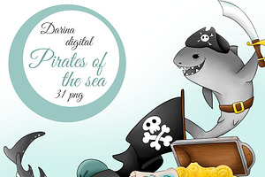 Pirates of the sea clipart
