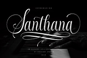Santhana Calligraphy, a Script Font by Rochart (Thumbnail 1 of 12)