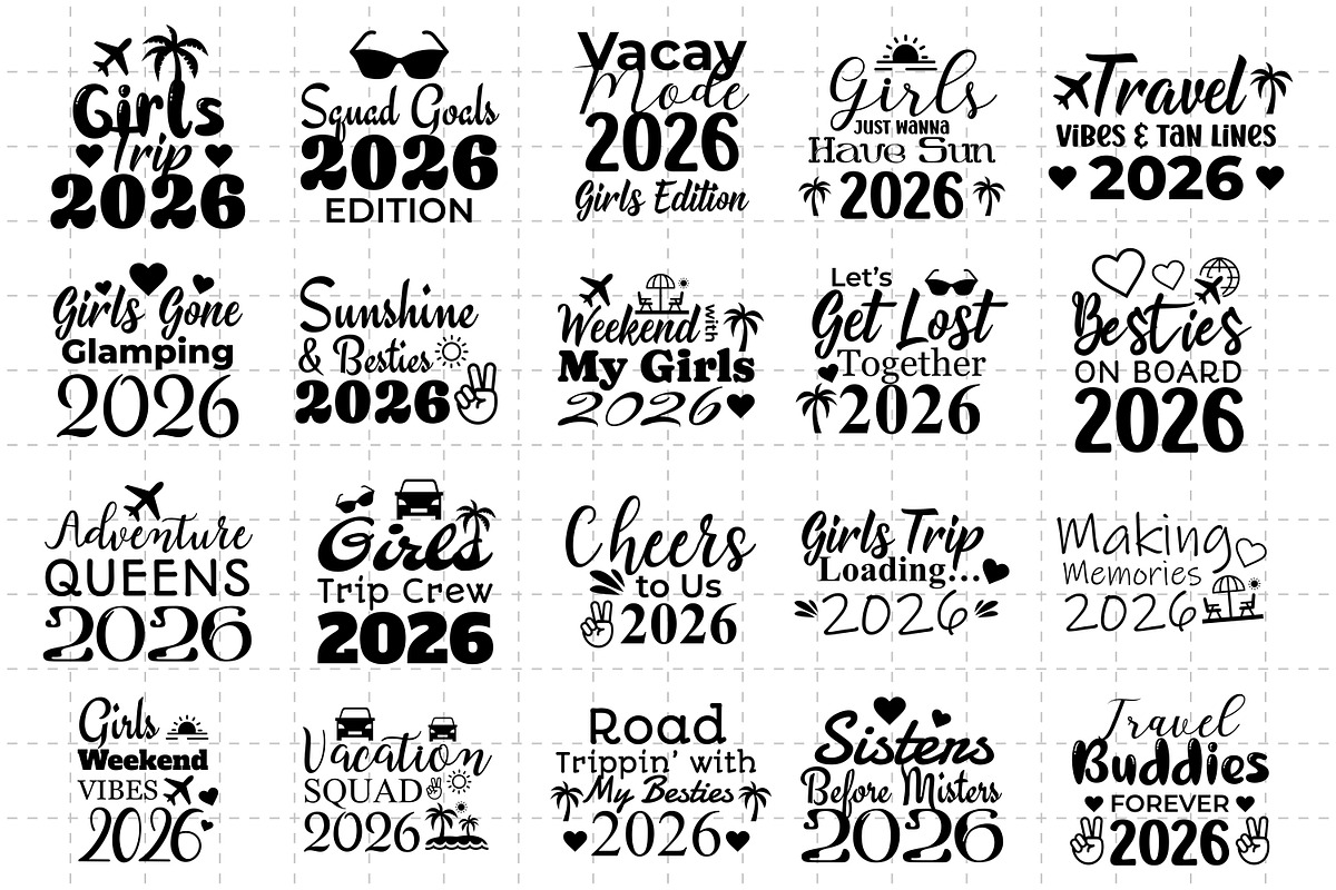Girls Trip 2026 SVG Bundle, a Graphic by M9 Design (Photo 1 of 14)