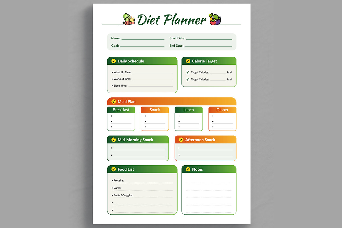 Diet Planner Template, a Stationery Template by ContestDesign (Photo 2 of 3)