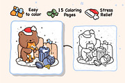 Kawaii Christmas Digital Coloring, an Object Graphic by Bold & Easy Coloring Book (Thumbnail 2 of 4)