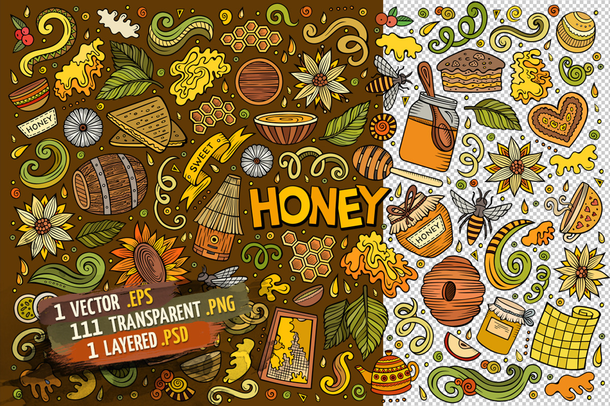 Honey Objects & Symbols Set, an Object Graphic by BALABOLKA (Photo 2 of 4)