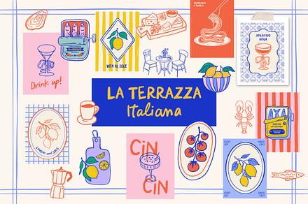 la Terrazza Italiana, hand drawn art, a Graphic by Marish