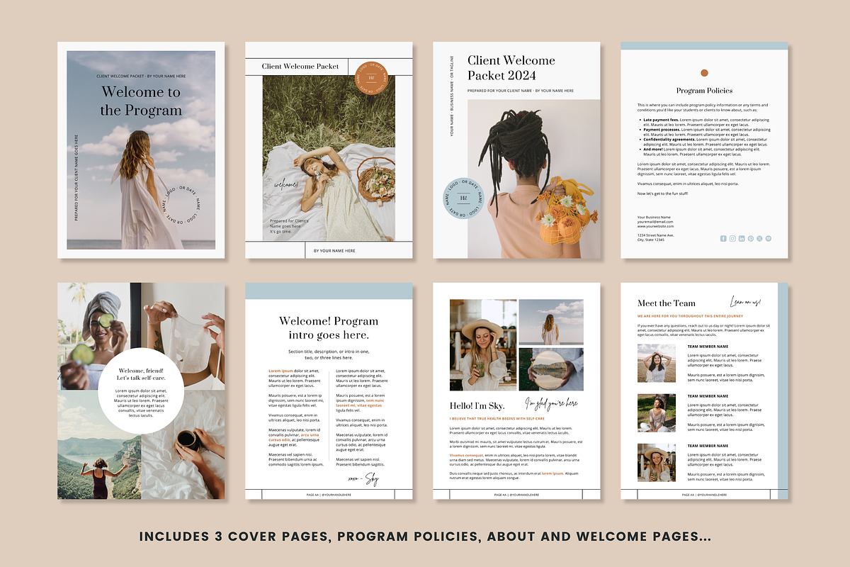 Client Welcome Packet Canva | Sky, a Magazine Template by Erin Cassidy (Photo 3 of 8)