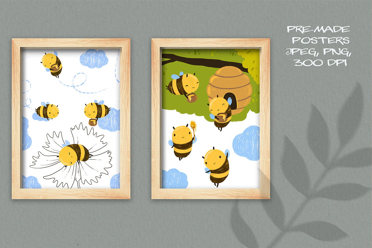 Cute Honey Bee Clipart, a Food Illustration by LukaJreym (Photo 4 of 10)