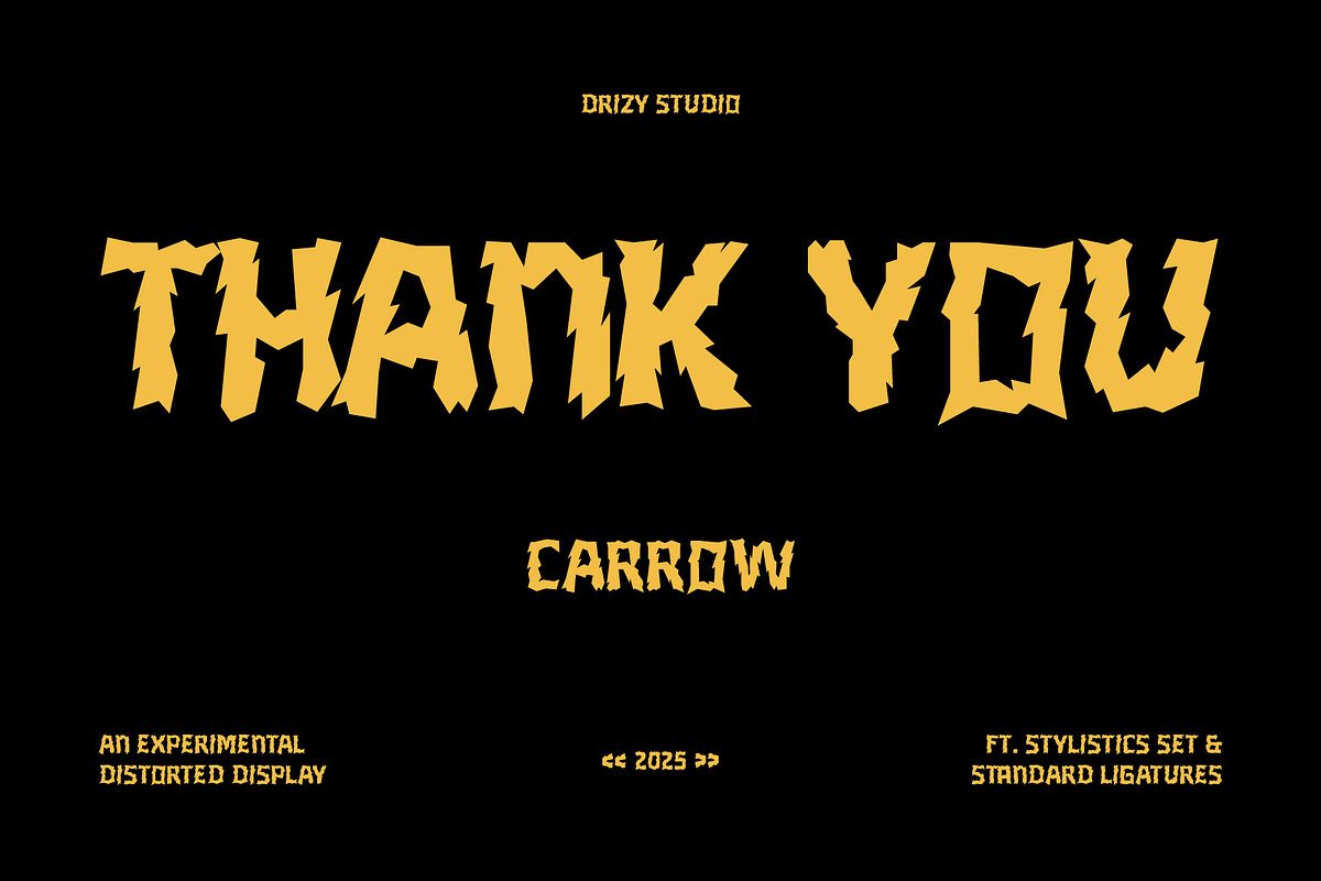 Carrow – Experimental Distrorted, a Sans Serif Font by Drizy (Photo 10 of 10)