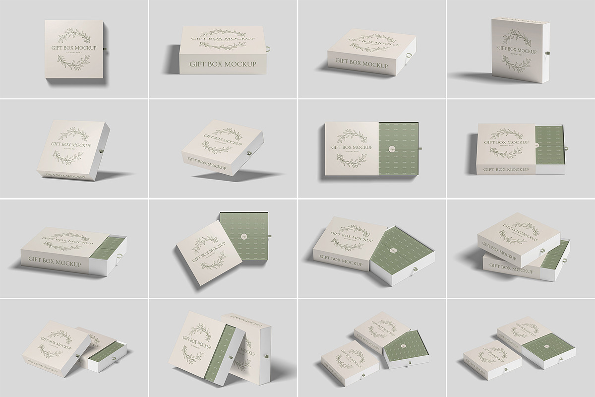 Sliding Gift Box Mockup, a Packaging Mockup by Compositing Studio (Photo 4 of 21)