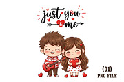 Just You & Me Couple Design, an Illustration by DreamArtGraphic (Thumbnail 1 of 6)