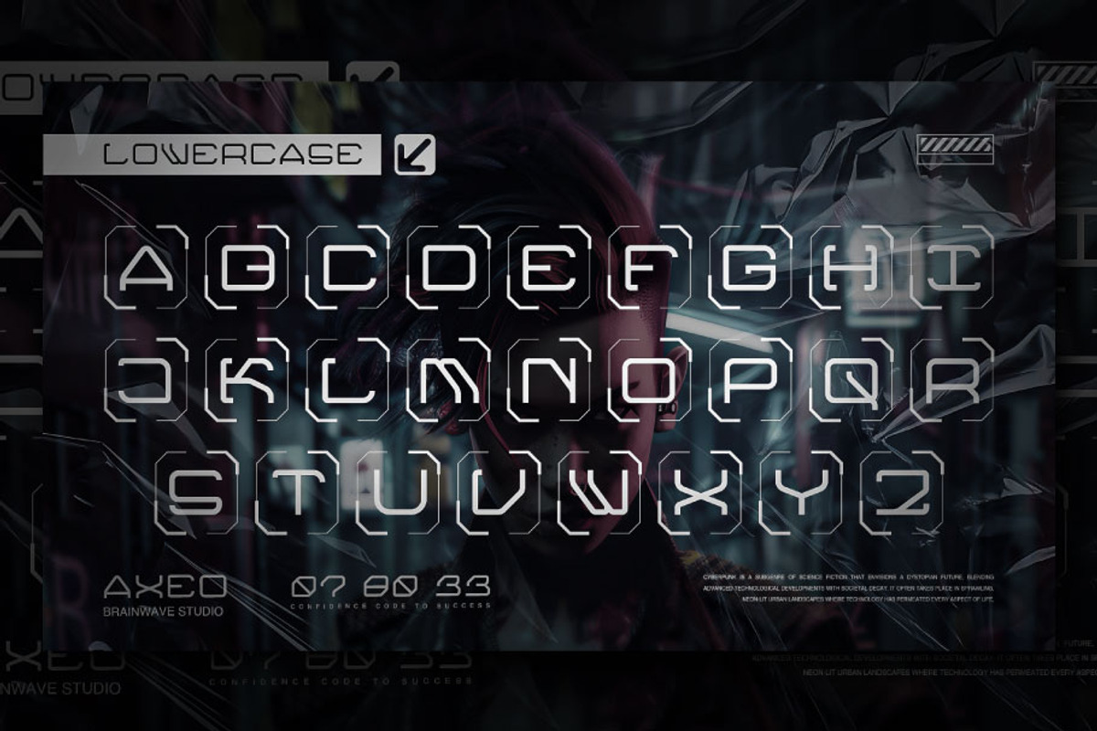 AXEO - Futuristic and Slim Font, a Font by Brainwave (Photo 8 of 18)