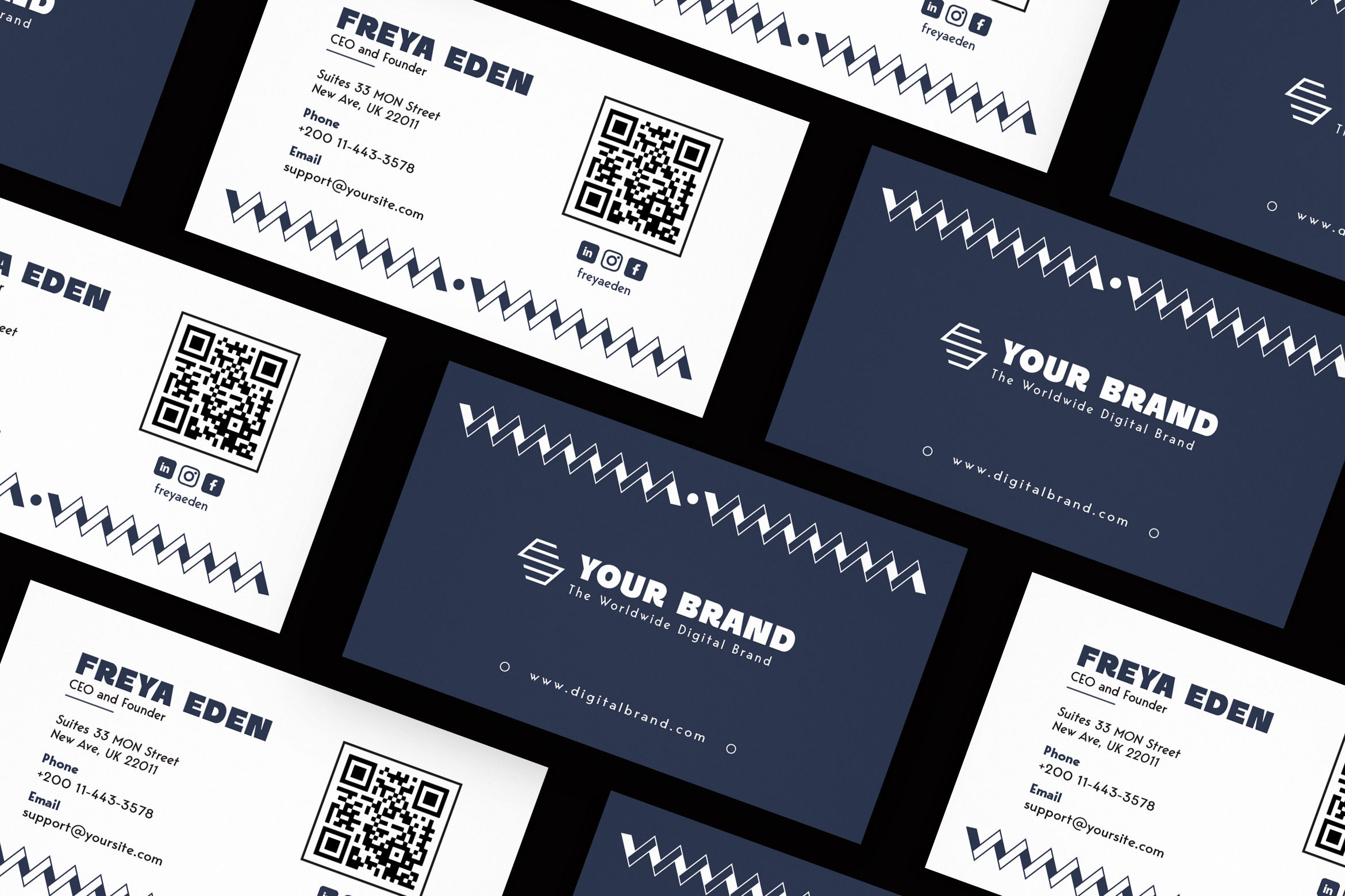 Modern Geometric Card Visit, a Card Template by iDoodle Studio