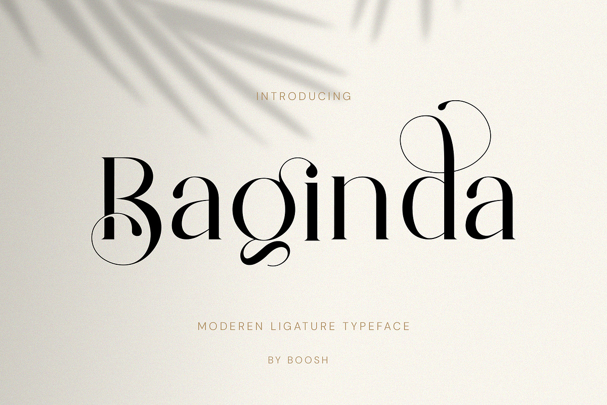 Baginda - Modern Ligature Typeface, a Serif Font by BOOSH Studio (Photo 1 of 14)