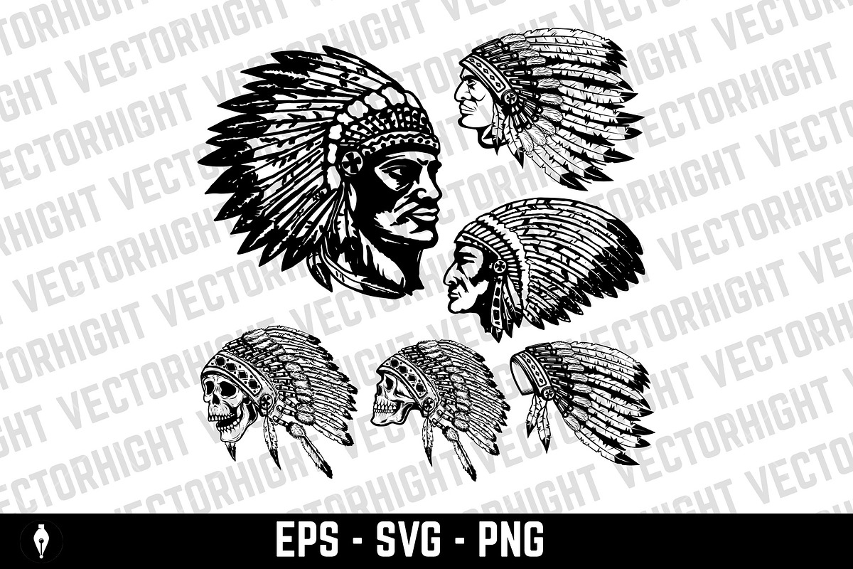 Native American warriors, a Person Illustration by Vectorhight (Photo 1 of 3)