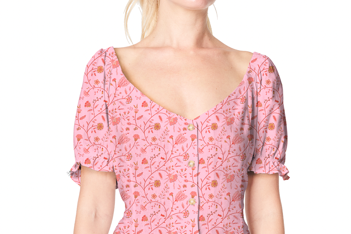 Boho Pink Chintz Floral, a Pattern Graphic by Mieken Petra Designs (Photo 4 of 5)
