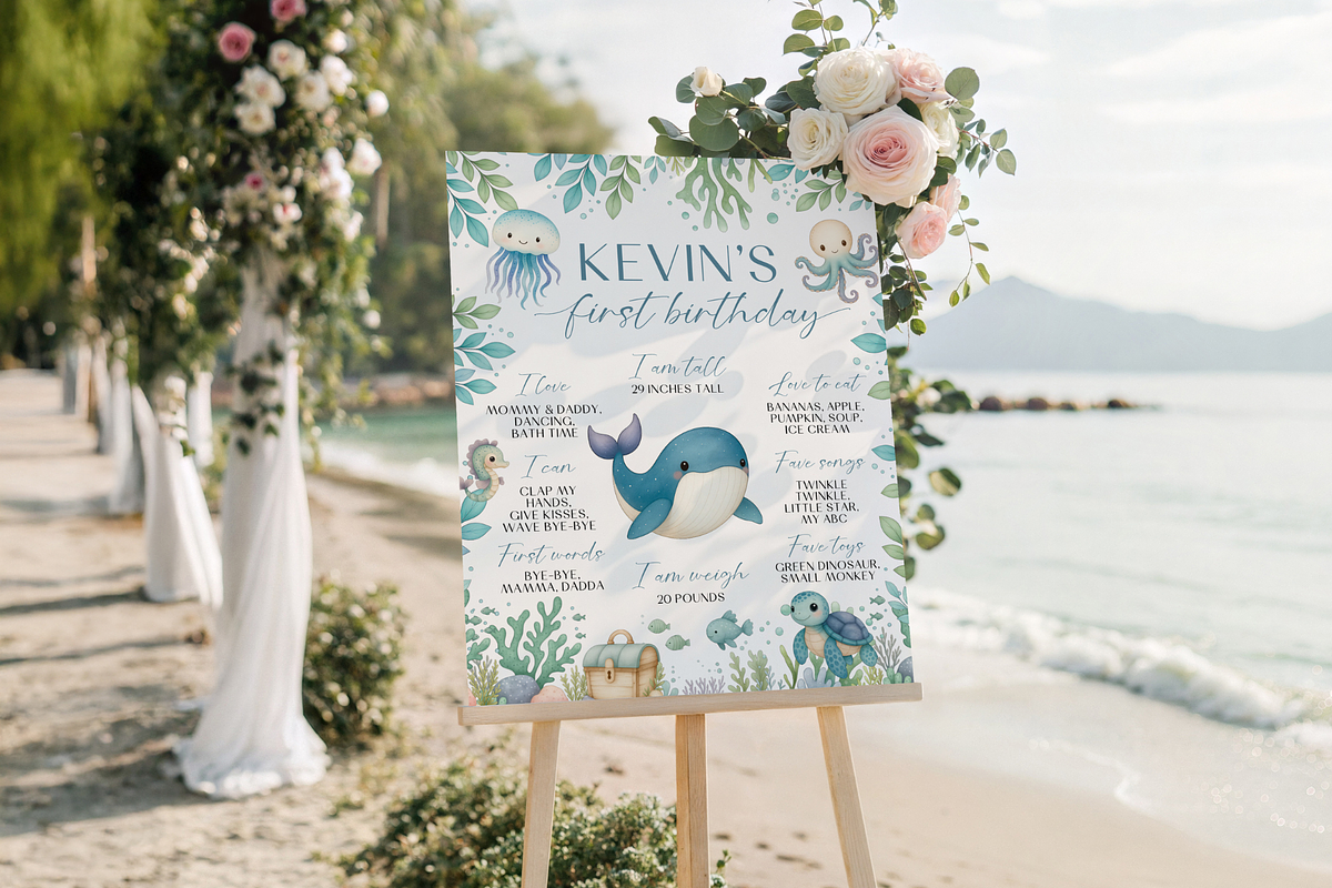 Under The Sea Milestone Poster, a Templates & Theme by Digital_Mind (Photo 3 of 3)