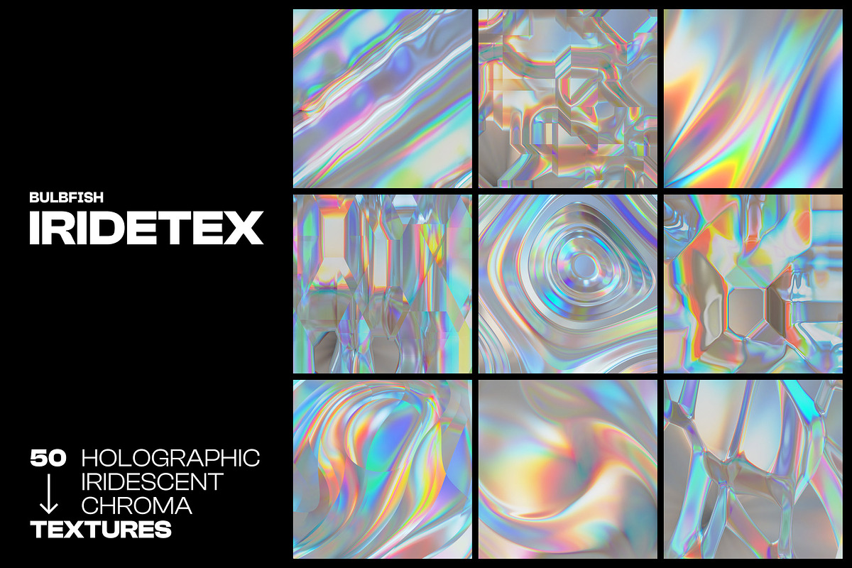 Iridetex - Holographic Textures Pack, a Texture Graphic by BULBFISH (Photo 1 of 10)