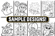 Cute Halloween Coloring Pages, a Seasonal Illustration by Design Station (Thumbnail 4 of 5)