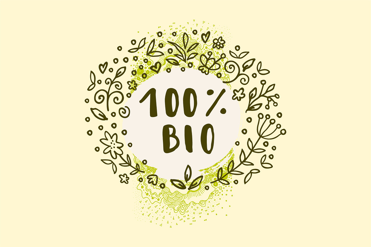 Raw Bio Vegan Food Labels, a Food Illustration by Soulful Vectors (Photo 4 of 6)
