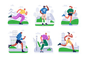 Sports people jogging, running set, a Sport Illustration by Good Studio (Thumbnail 5 of 6)