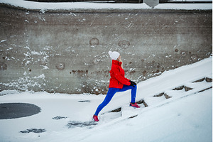 Winter workout for senior woman in, a Sports & Recreation Photo by HalfPoint