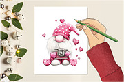Whimsical Valentine Gnome Clipart, an Illustration by Design Market (Thumbnail 5 of 5)