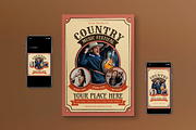 Country Music Flyer Set, a Flyer Template by graphicook (Thumbnail 1 of 3)