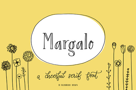 Margalo Font + Extras, a Serif Font by Blissberry Design