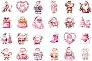 Pink Trendy Christmas Santa Png Clip, an Illustration by Sublimation Artist (Thumbnail 2 of 6)