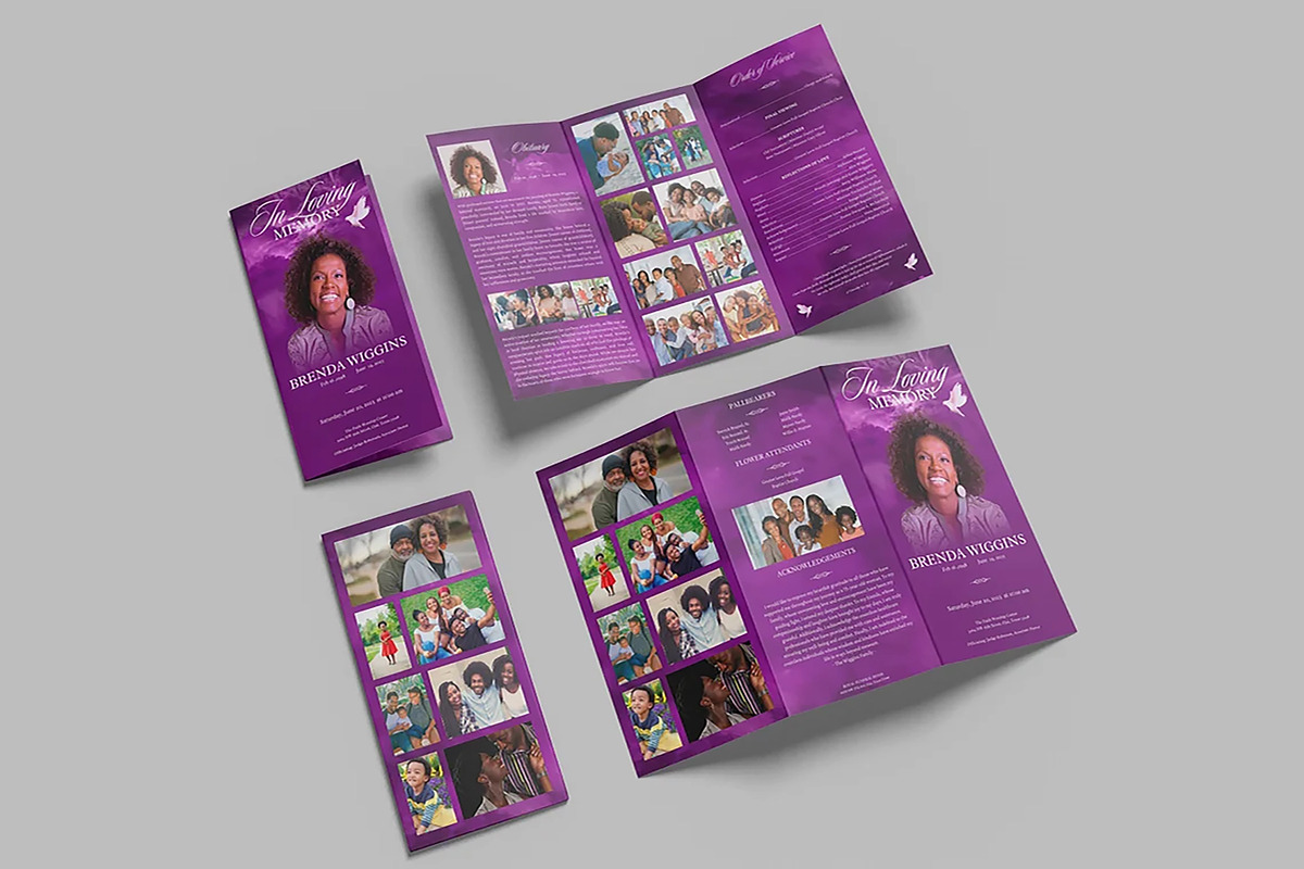 Purple Memories Tabloid Trifold Fune, a Brochure Template by Four C Graphic (Photo 8 of 10)