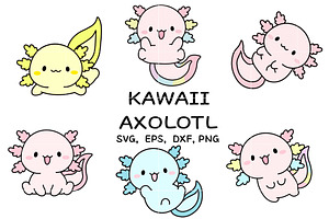 Axolotl Svg,Cartoon Axolotls Cricut