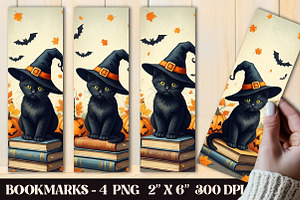 Halloween Black Cat Bookmark, an Illustration by OK Design
