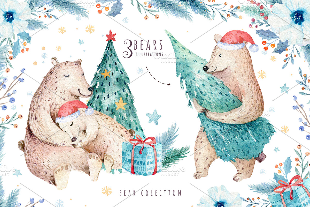 Christmas bear collection, an Animal Illustration by Peace ART (Photo 2 of 11)
