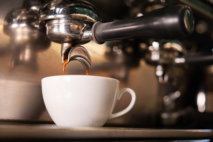 Coffee Pouring From the Coffee Maker