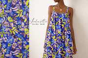 Blue, Yellow, Plum floral pattern, a Pattern Graphic by SirenaArt (Thumbnail 11 of 16)