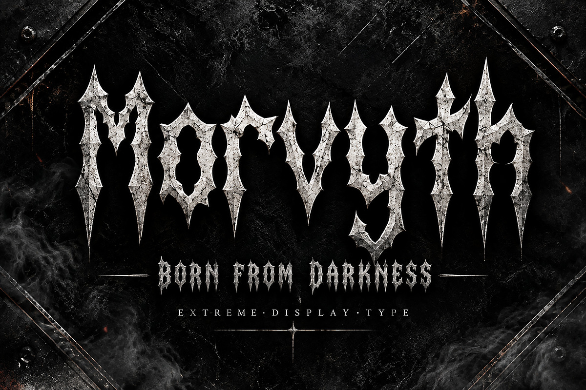 Morvyth — Dark Gothic Display Font, a Blackletter Font by Wow Magic (Photo 3 of 5)
