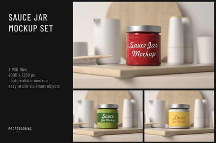 Sauce Jar Mockup Set, a Packaging Mockup by professorinc
