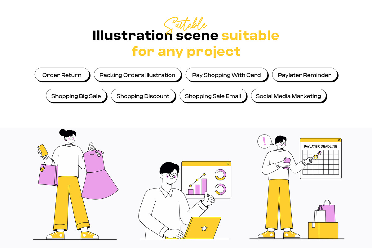 Shopping Illustration Pack, a Technology Illustration by orenjidesign (Photo 4 of 8)