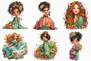 Cute Princesses PNG Clipart Bundle, a Seasonal Illustration by Craft Nest (Thumbnail 5 of 6)