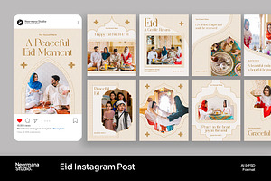 Beige Elegant Eid Instagram Post, a Social Media Template by Neermana