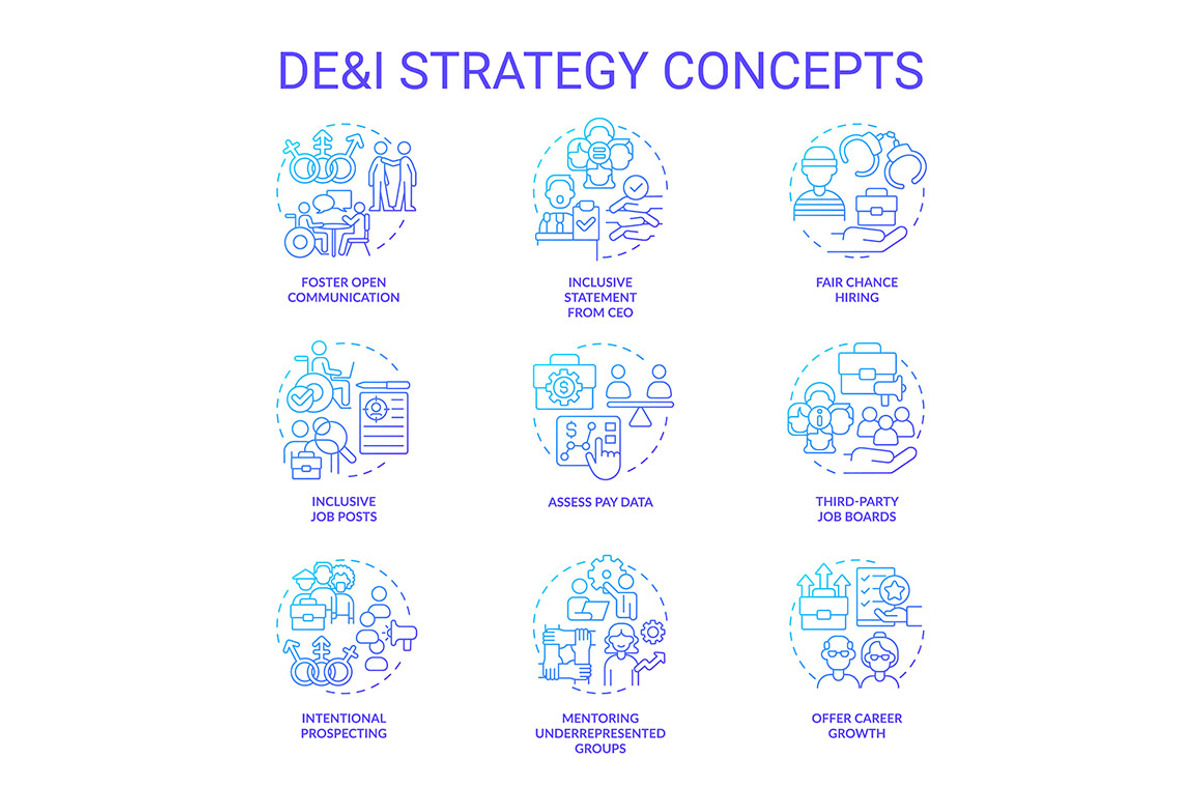 DEI strategy in workplace blue, an Icon by IMG Visuals