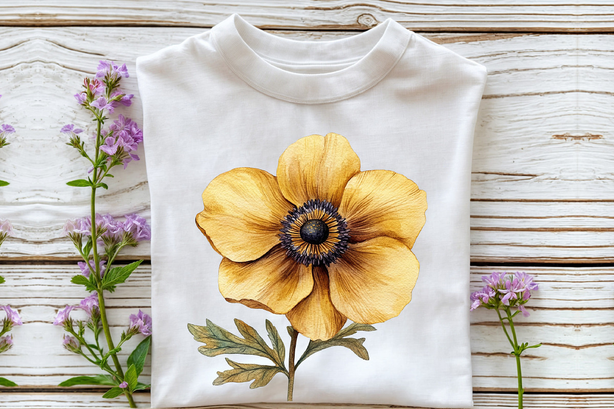 Watercolor Golden Flowers Clipart, an Illustration by Rose Art (Photo 6 of 7)