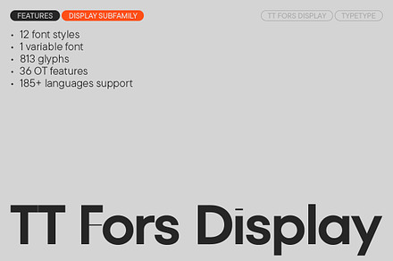TT Fors Display, a Sans Serif Font by TypeType