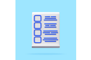 3d checklist with checkbox squares, an Object Illustration by Abscent
