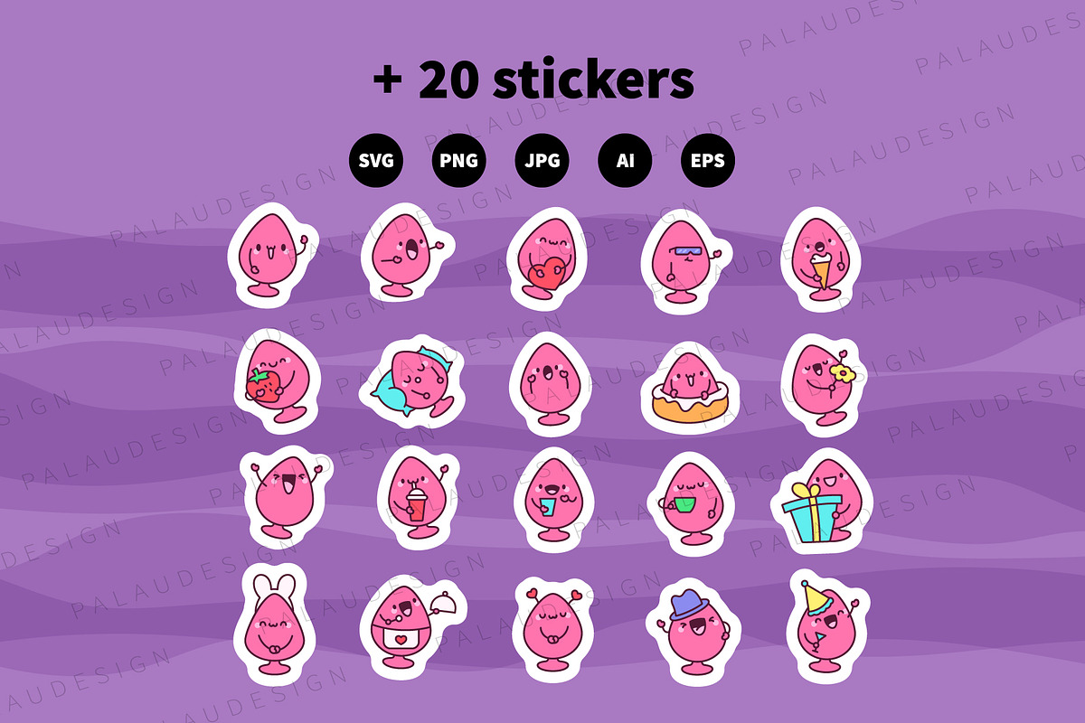 Cute Kawaii Butt Plugs Characters, an Object Illustration by Palau (Photo 12 of 12)