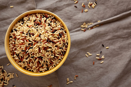 Organic Dry Asian Wild Rice in a Bowl, top view. Flat lay, overh, a Food & Drink Photo by LiudmylaChuhunova
