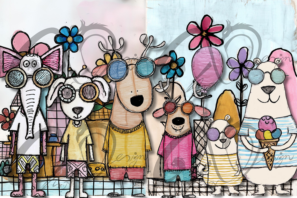 Pastel Pals Parade, an Animal Illustration by NiiiNArt (Photo 4 of 6)