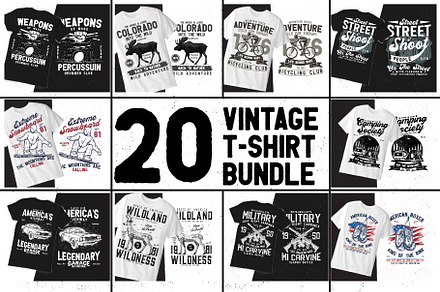 Vintage T-shirt design BIG BUNDLE