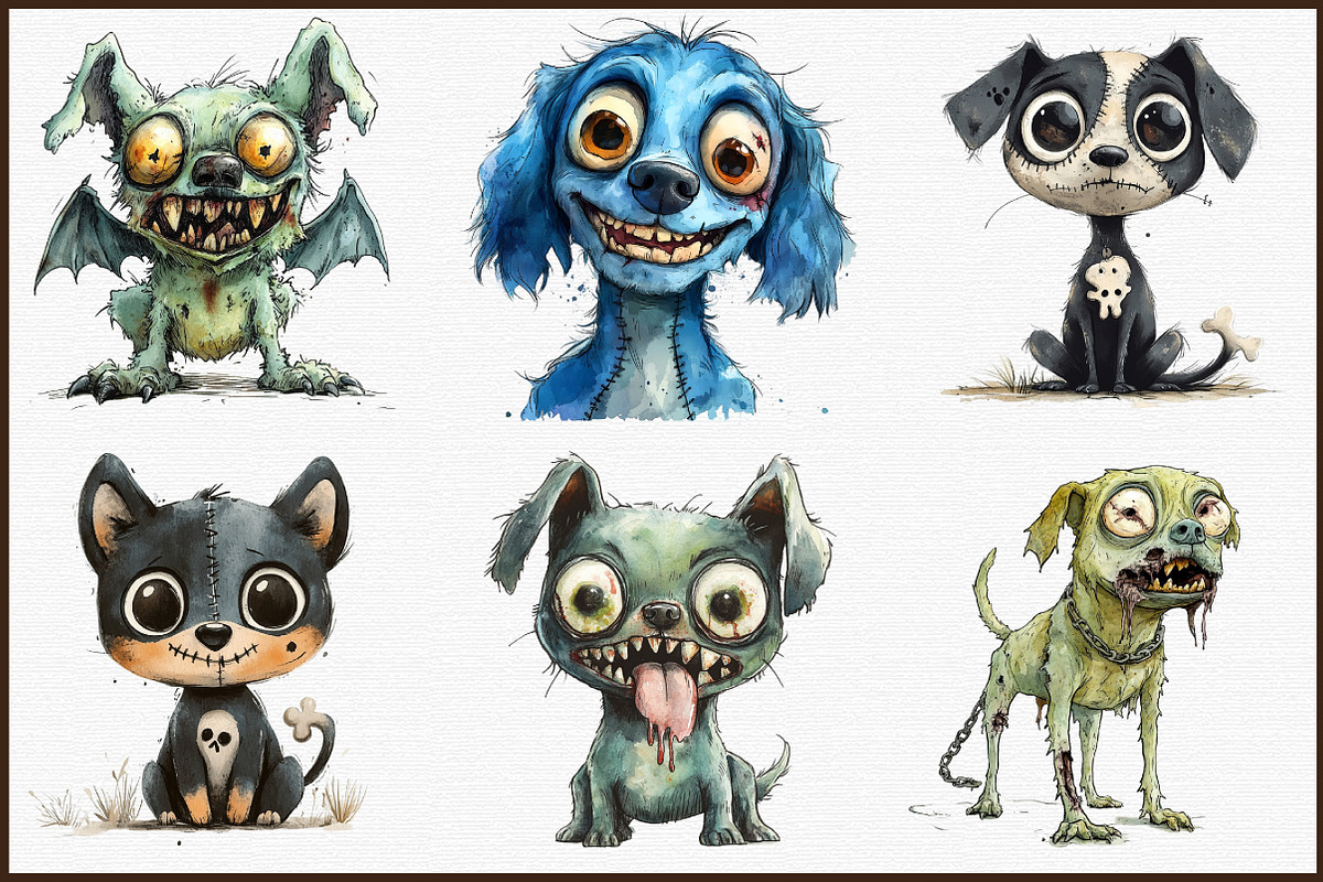 Zombie Dog Clipart, an Illustration by Sublimation Artist (Photo 3 of 6)